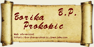 Borika Prokopić vizit kartica